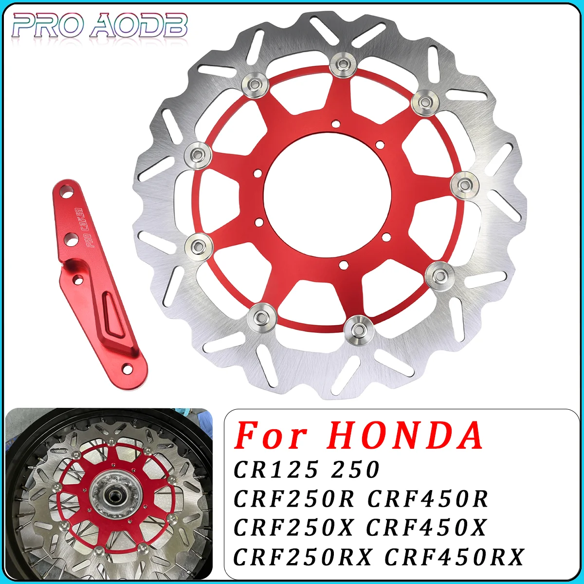 

Motocross 320mm Front Floating Brake Disc Brake Caliper Bracket For Honda CR CRF 250R 450R 250X 450X 250RX 450RX 2002-2021 2022