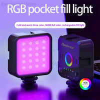 Mini Luz de relleno RGB de arranque caliente, fotografía en vivo, atmósfera portátil, belleza, cámara móvil, bolsillo ajustable