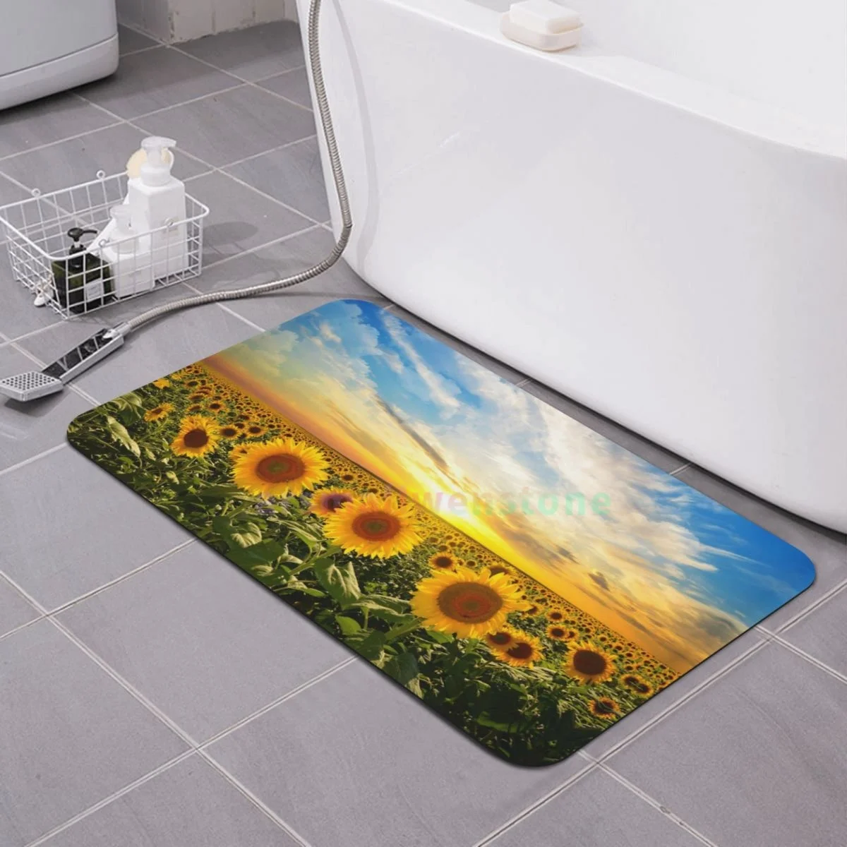 Sunflower Diatom mud cushion absorbent quick drying mat bathroom door mat toilet diatomaceous earth non-slip foot mat