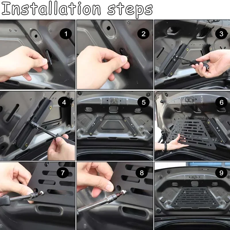 

1Pcs black aluminum alloy For Mazda MX-5 2016-2023 Car trunk bag rack tail box storage board car modification accessories