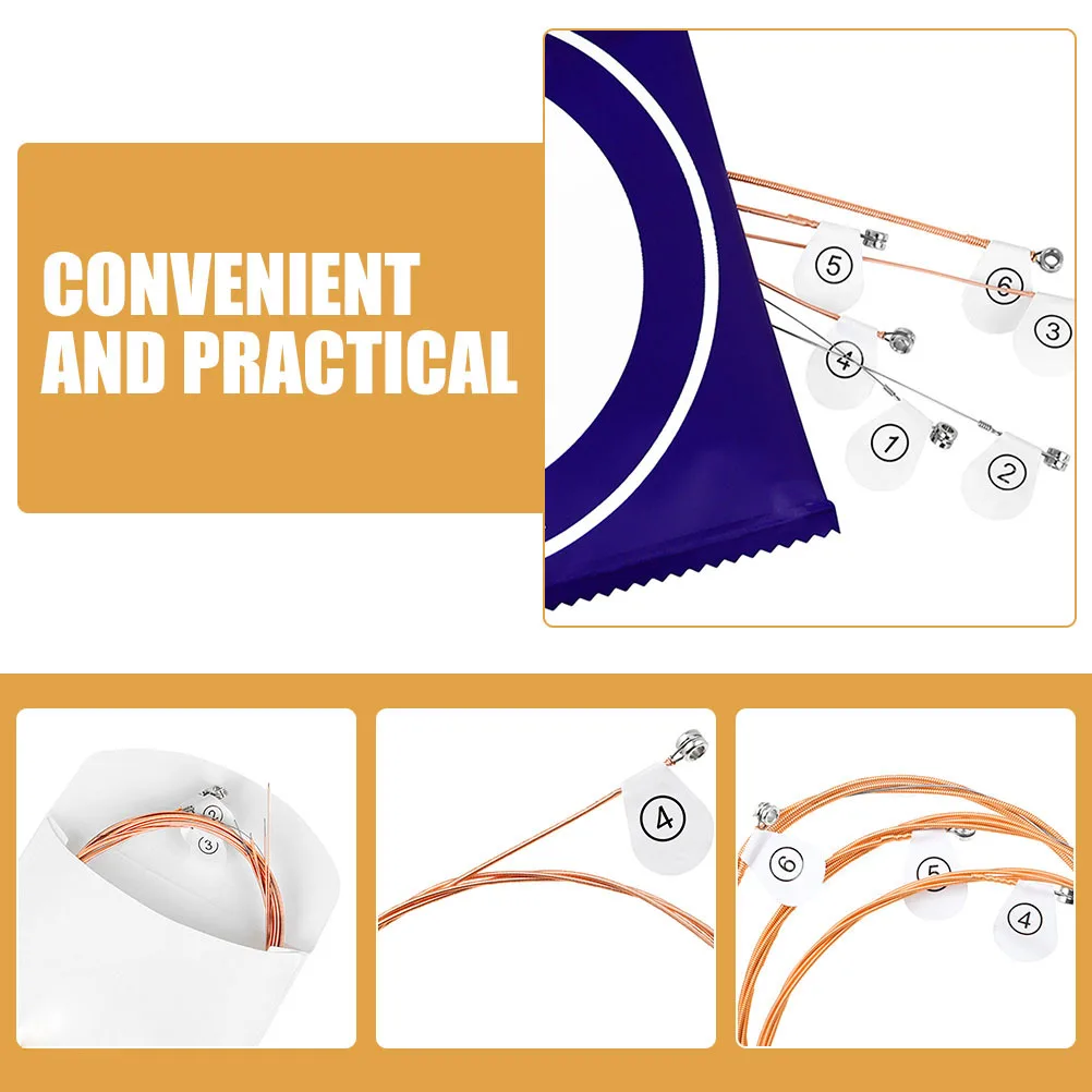 

1 Set Anti-Rust Guitar Strings Universal Metal Electric Acoustic Replacement Durable Professional Music Accessories Guitar Parts