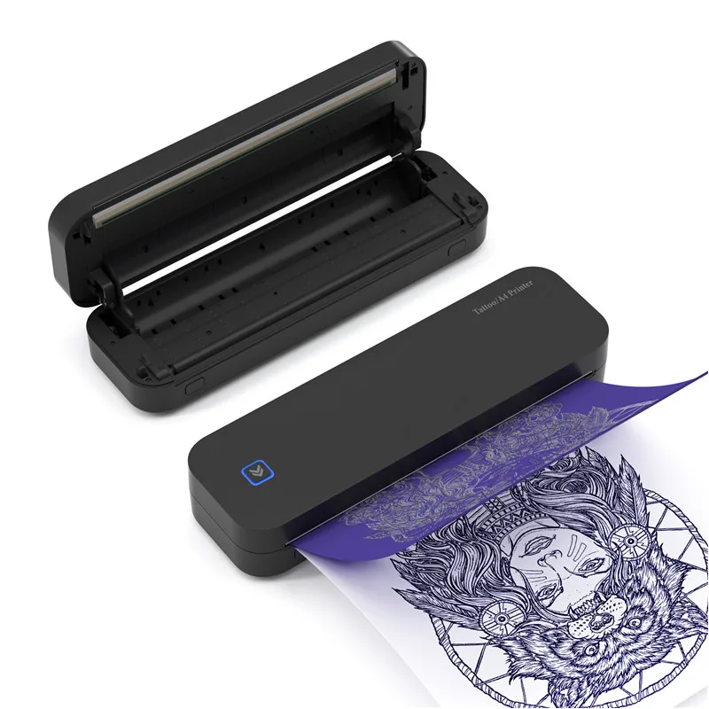 Portable Mini A4 Tattoo Printer Office Files PDF Photos Wireless Bluetooth Thermal Printer Compatible with Smartphones&PC