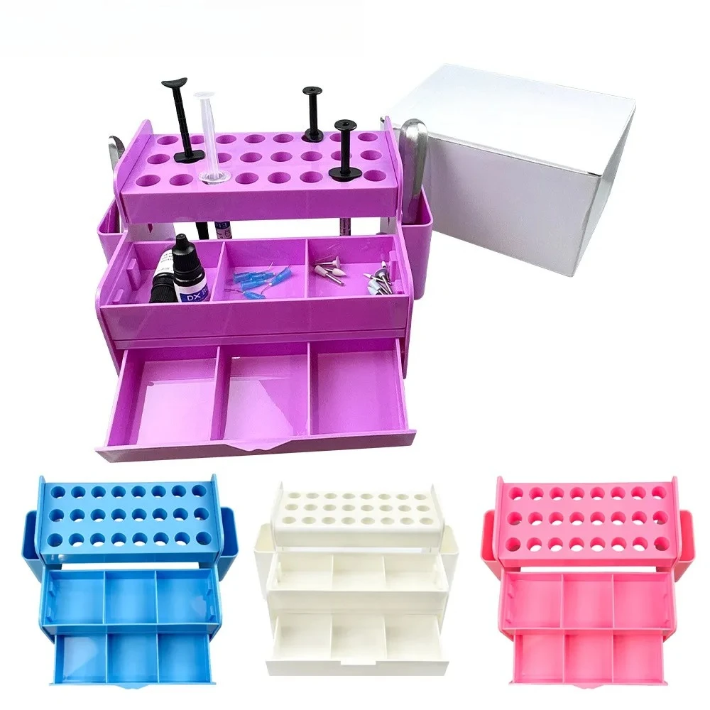 1pc Multifunctional Dental Adhesive Holder With Drawer Syringe Resin Composite Applicator Dispenser Dentist Instrument Organizer view 2