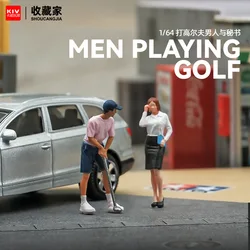 1/64 Golfing Man and secretaries Miniature Figure Model Props Creative Photography Display Collection Decoration