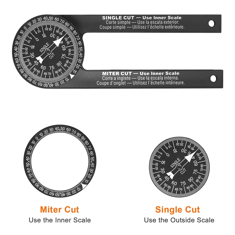 Woodworking Scale Mitre Saw Protractor Angle Level with Marking Pencil Carpenter Angle Finder Measuring Ruler Meter