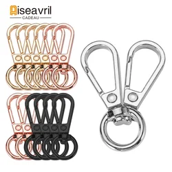 5 pezzi in metallo girevole O-ring Eye Snap Hook Trigger fermagli clip per borsa artigianale in pelle cinturino cintura fettuccia portachiavi taglia S all'ingrosso