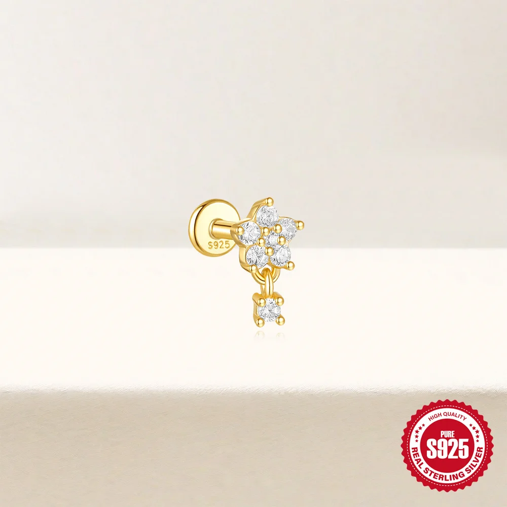 CANNER 1 Stück 925 Sterling Silber Tragus-Piercing-Ohrringe für Frauen Knorpel-Spiral-Piercing-Ohrring 925 Silber Schmuck Geschenke – Detail 9