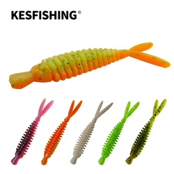 Soft Plastics Fishing Bait Forktail Trailer 62mm Bass Pike Fishing Silicon Worm Lure Shrimp