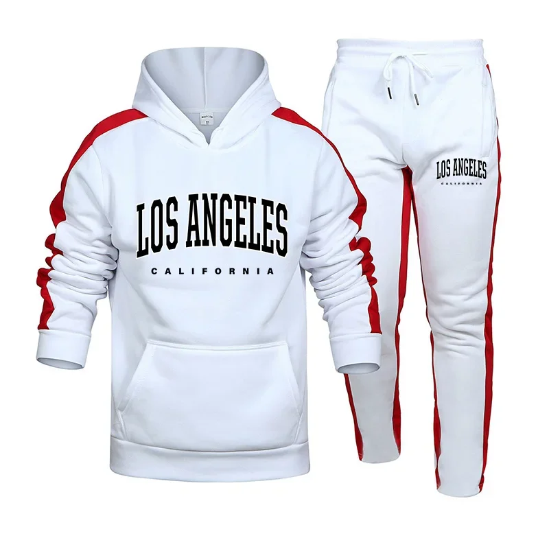 

Осенне-зимний мужской спортивный костюм с принтом, повседневная толстовка с капюшоном, спортивные штаны, комплект для спорта на открытом воздухе, бега, мужская одежда, спортивная одежда 2025 г.