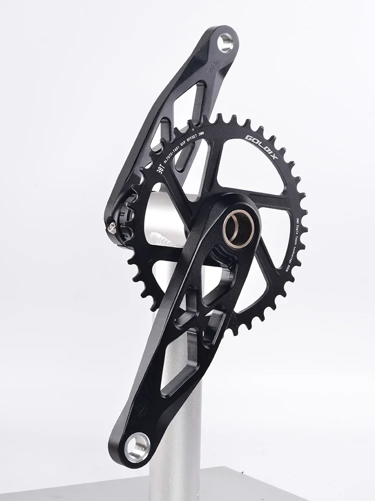 AliExpress NONE GOLDIX Mountain Bicycle Crankset BSA 24mm 165 170 175mm R-SPEC Trail Hollow Bike Crank Spindle DH AM XC for Shimano SRAM