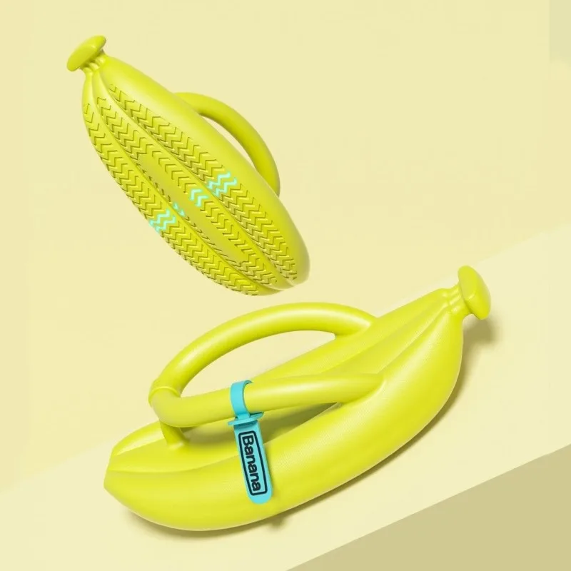 

Hot Summer Banana Flip-flops for Women, EVA Thick-soled, Comfortable and Wearable Flat Men's Couple Slippers 2025