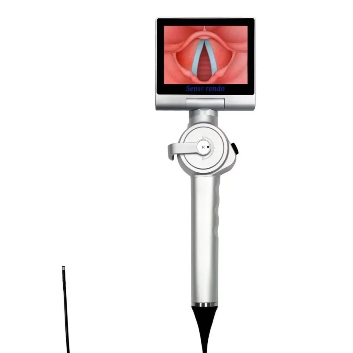 Handheld Flexible Rhinolaryngoscope with 3.5 Inch Screen Video Laryngoscope for Pet Farm Animal Visual Inspection