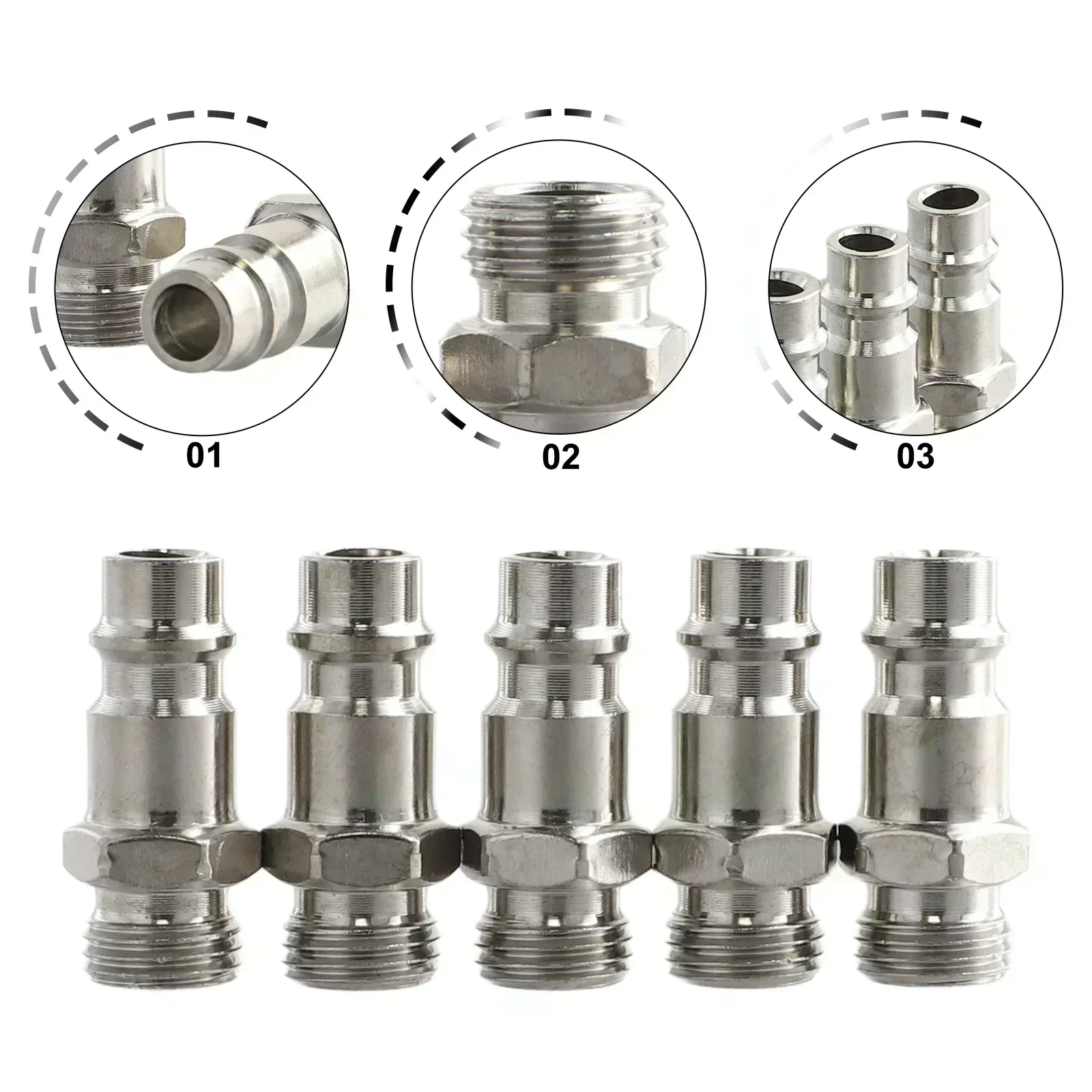 5Pcs Pneumatic Fitting European Standard EU Euro Type Quick Coupling Connector Coupler For CompressorMale Thread B SP Male Tool