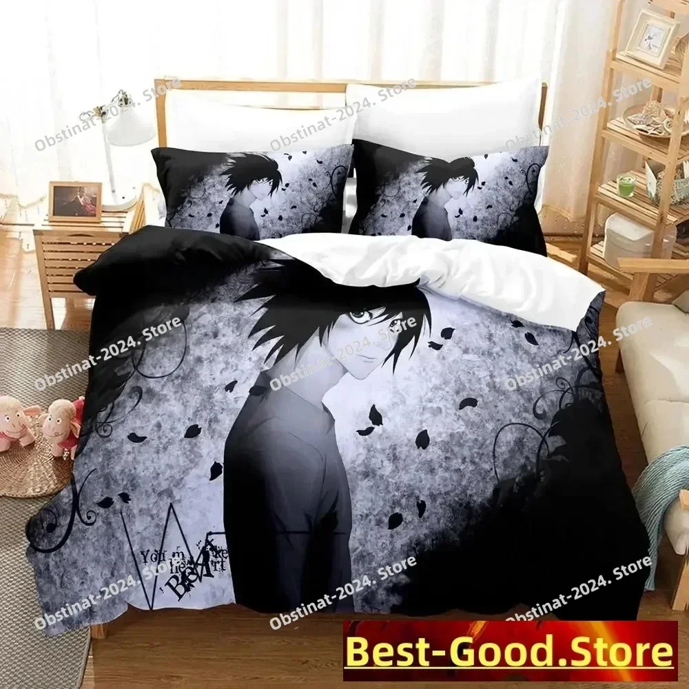 

Top Death Anime Note Bedding Set Printed single Comforter Quilt Bed Cover Duvet Cover Pillow Case 3 Pieces Sets Kids Adult Size