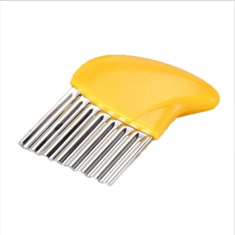 Stainless Steel Wavy Potato Cutter Crinkle French Fry Slicer Vegetable Chopper Wave Cutting Knife for Potato Chips Carrot