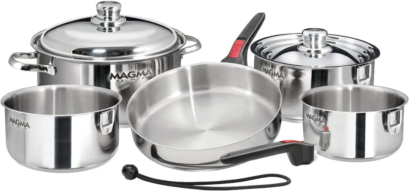 A10-360L-IND 10 Piece Stainless Steel Nesting Cookware Set