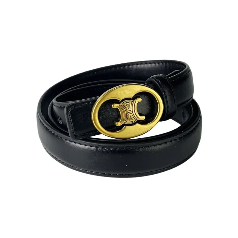 

Women's belt letter alloy buckle - elegant genuine leather belt, suitable for daily, party, wedding and other occasions