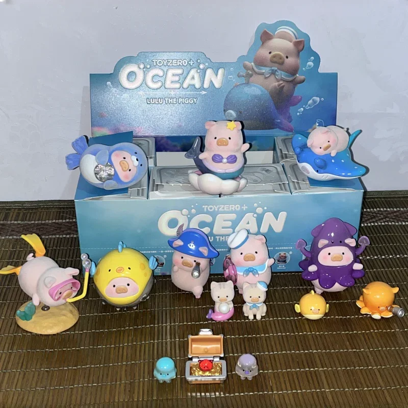 

Lulu The Piggy Ocean фигурка Lulu Свинья Аниме Фигурка русалки кавайная мультяшная кукла сюрприз коробка подарки настольный телефон