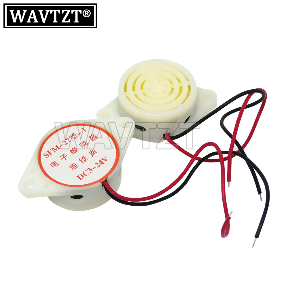 1PCS SFM-27 White Black 3-24V 12V Alarm High-decibel Electronic Buzzer Beep Alarm Intermittent Continuous Beep For Arduino