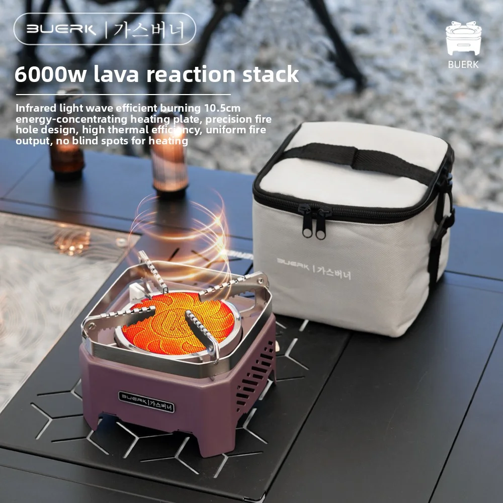 2025 Conservación de energía Alta potencia de fuego 4000W Estufa infrarroja al aire libre Estufa de camping Horno de tipo dividido Cabezal de estufa a prueba de viento