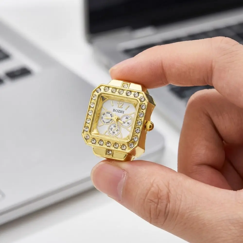Cool Vintage Rings Jewelry Clock Punk Heart Shape Roman Quartz Watch Alloy Retro Finger Watch Ring Couple