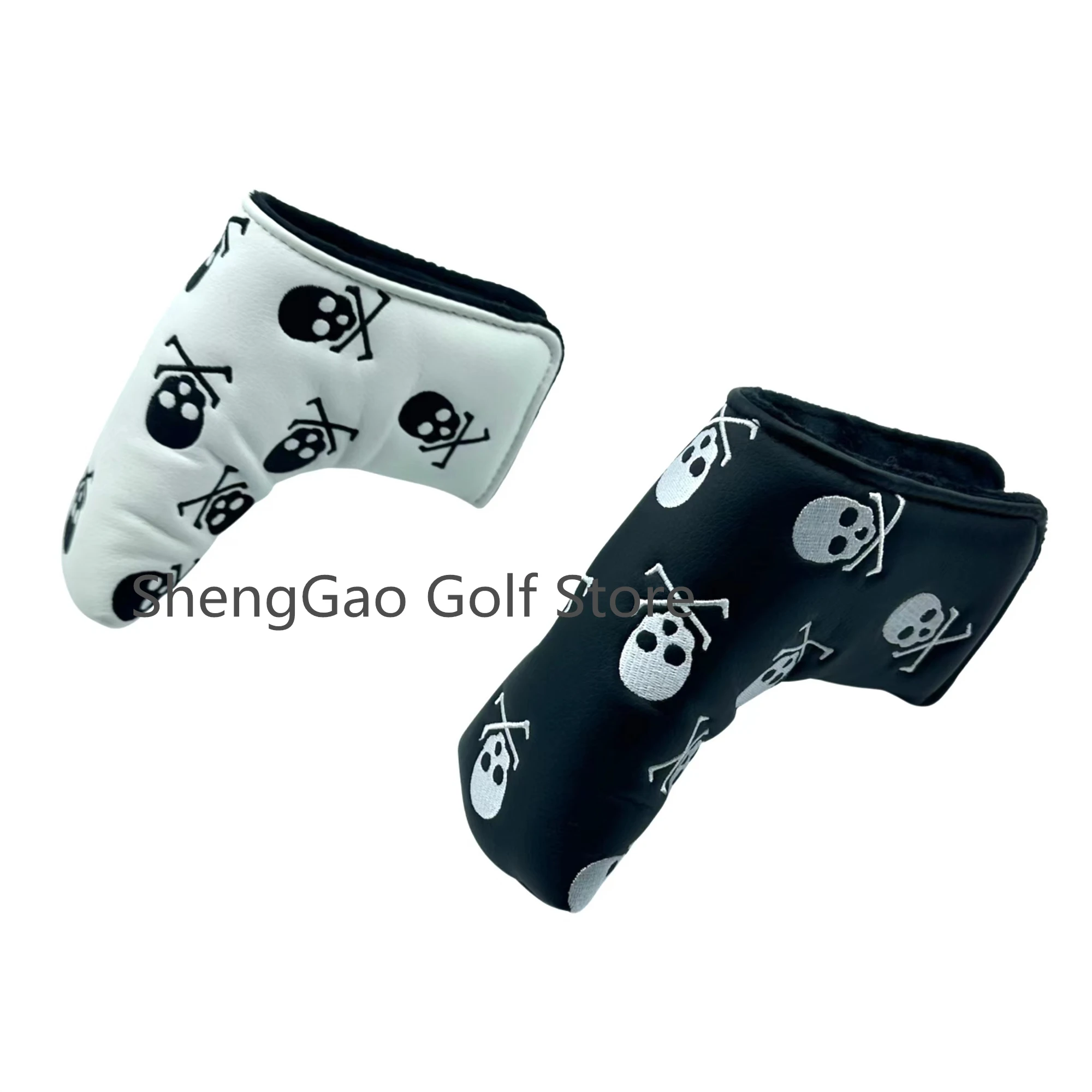 Golf Putter Cover PU Leather Skull Pattern Golf Club Cover Blade Putter Cover Protector Outdoor