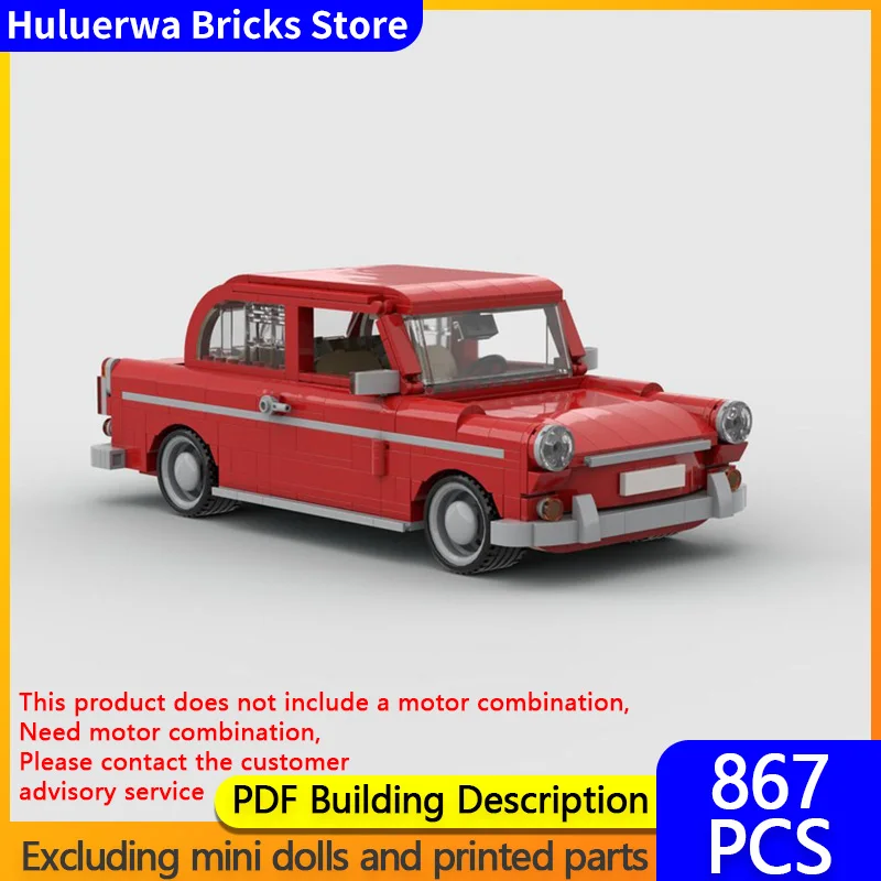 Modello di auto da corsa di velocità MOC Mattoni da costruzione Typ 3 1600 L Rosso Famiglia Auto Tecnologia modulare Regali di festa per bambini Assemblare giocattoli