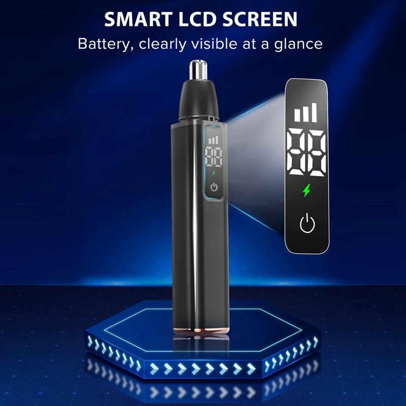 Nose Hair Trimmer For Men USB Rechargeable Ear Nose Hair Trimmer With LCD Display Professional Trimming Tool