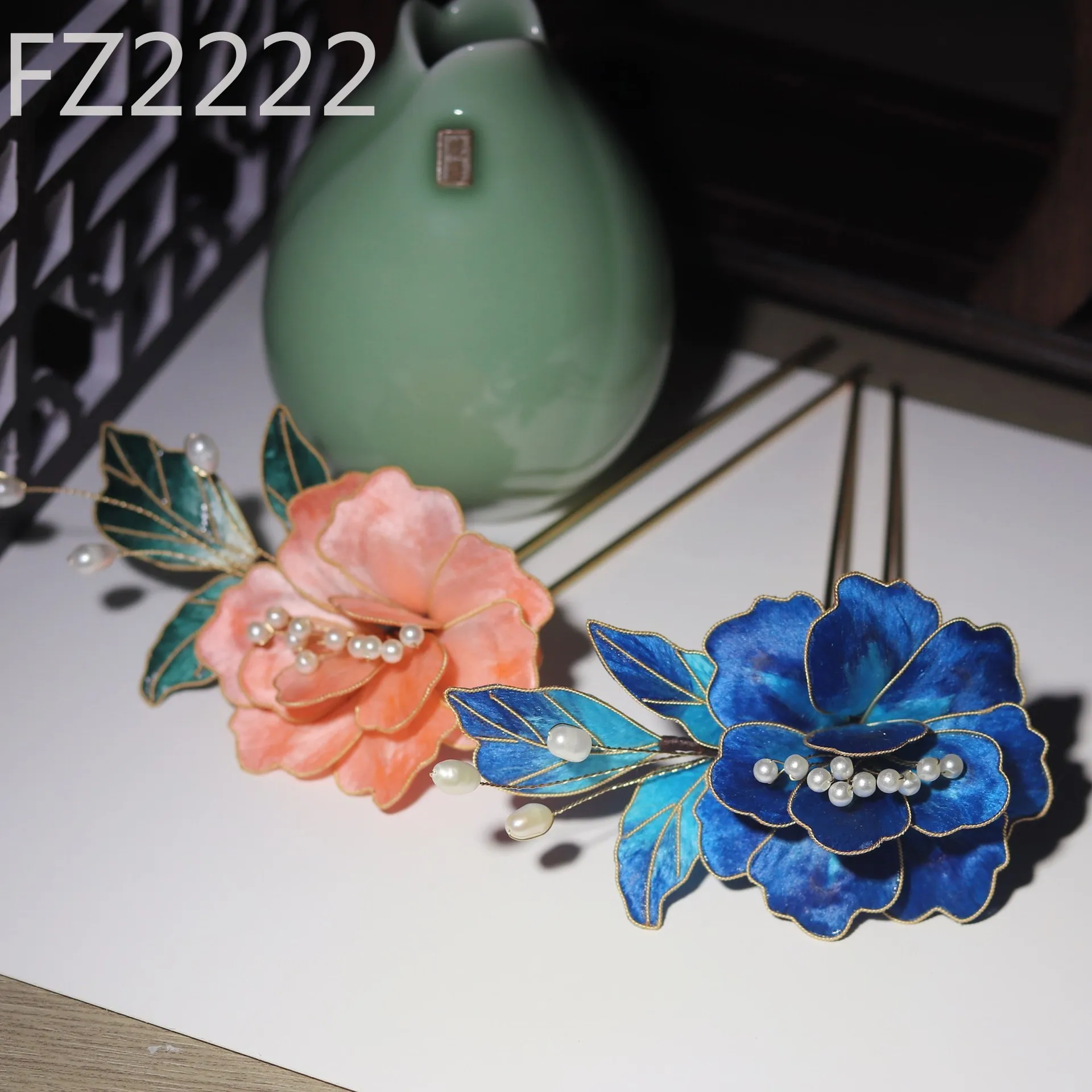 Intangible Cultural Heritage Edelweiss  Antique Hair Accessories Hanfu Headdress Chinese Cloisonne New Chinese Hairpin