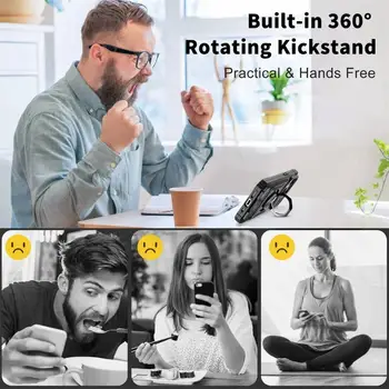 Pouzdro pro iPhone 16 15 14 13 12 11 Pro Max XS XR 8 7 Plus Magnetický otočný kroužek s stojánkem, odolný proti pádu, peněženka 8 nejlepší prodej Kryt baterie Zoom F1 - №4