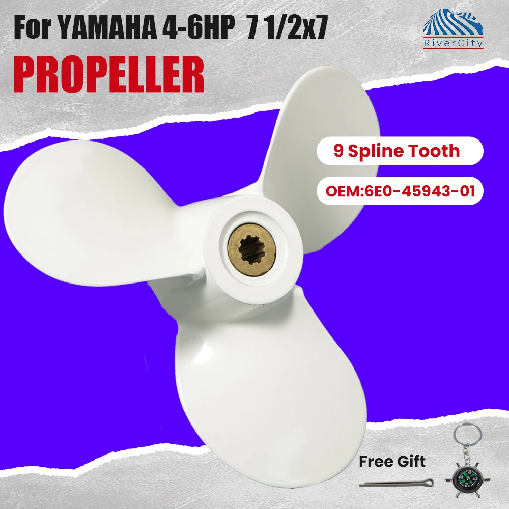 

Для Yamaha 4HP 5HP подвесной пропеллер 7 1/2x7 лодочный мотор 9-различный винт из алюминиевого сплава корабль морской двигатель 3 лопасти 4A/5C/F4A