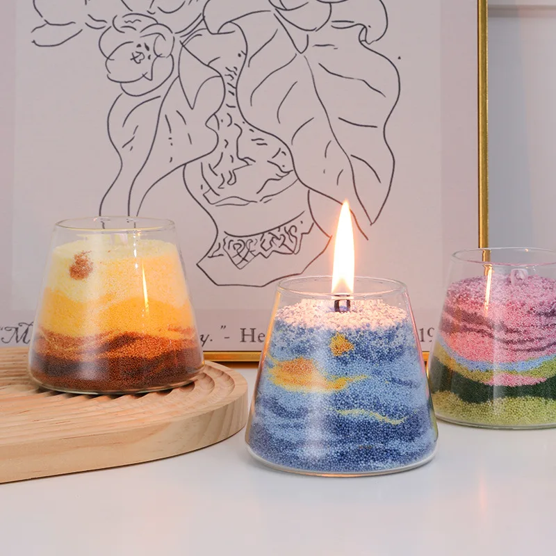 Sand Painting Scented Candle Creative Candle Handmade  Soy Wax Particle Candle  Sand Painting