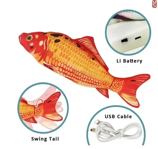 Elektryczna zabawka rybka dla dzieci Huśtająca zabawka wspomagająca sen Interaktywna rozrywka pukanie Wygodna i zabawna do przenoszenia