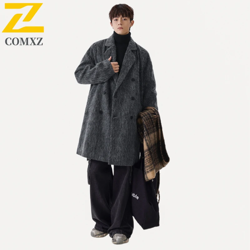 

Men Casual MidLength Jacket Autumn Winter Korean Style Windbreaker Outerwear Slim Fit Warm Lightweight Layered Daily Outing Coat