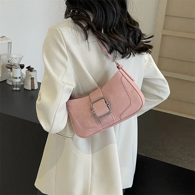 LEFTSIDE Retro Small Pu Leather Underarm Bags for Women 2024 Korean Fashion Females Armpit Bag Females Shoulder Bag Handbags