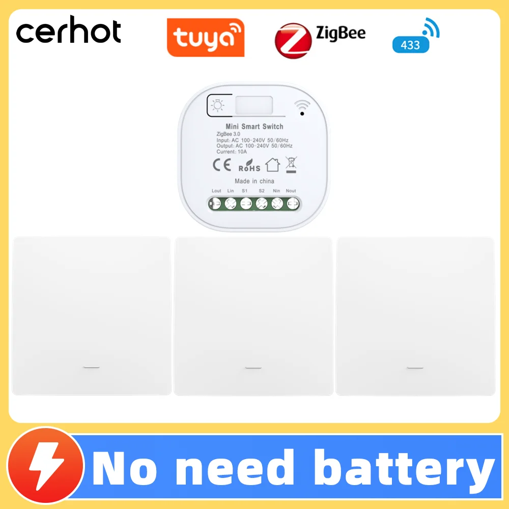 

Cerhot Tuya Zigbee 3,0 автономный умный переключатель Diy для всего дома без батареи водонепроницаемый беспроводной пульт дистанционного управления кинетические переключатели