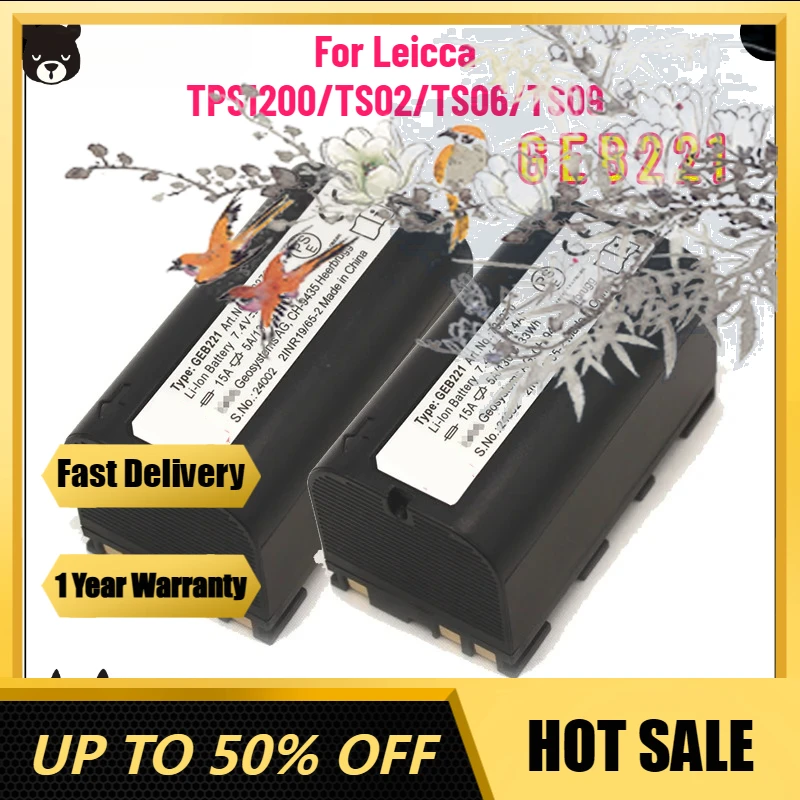 

【Fast Delivery】7.4V GEB221 Battery For Leicca TS02 TS06 TS09 TS11 TS15 TPS1200 Builder 100-500 Total Station Piper 100/200 Laser