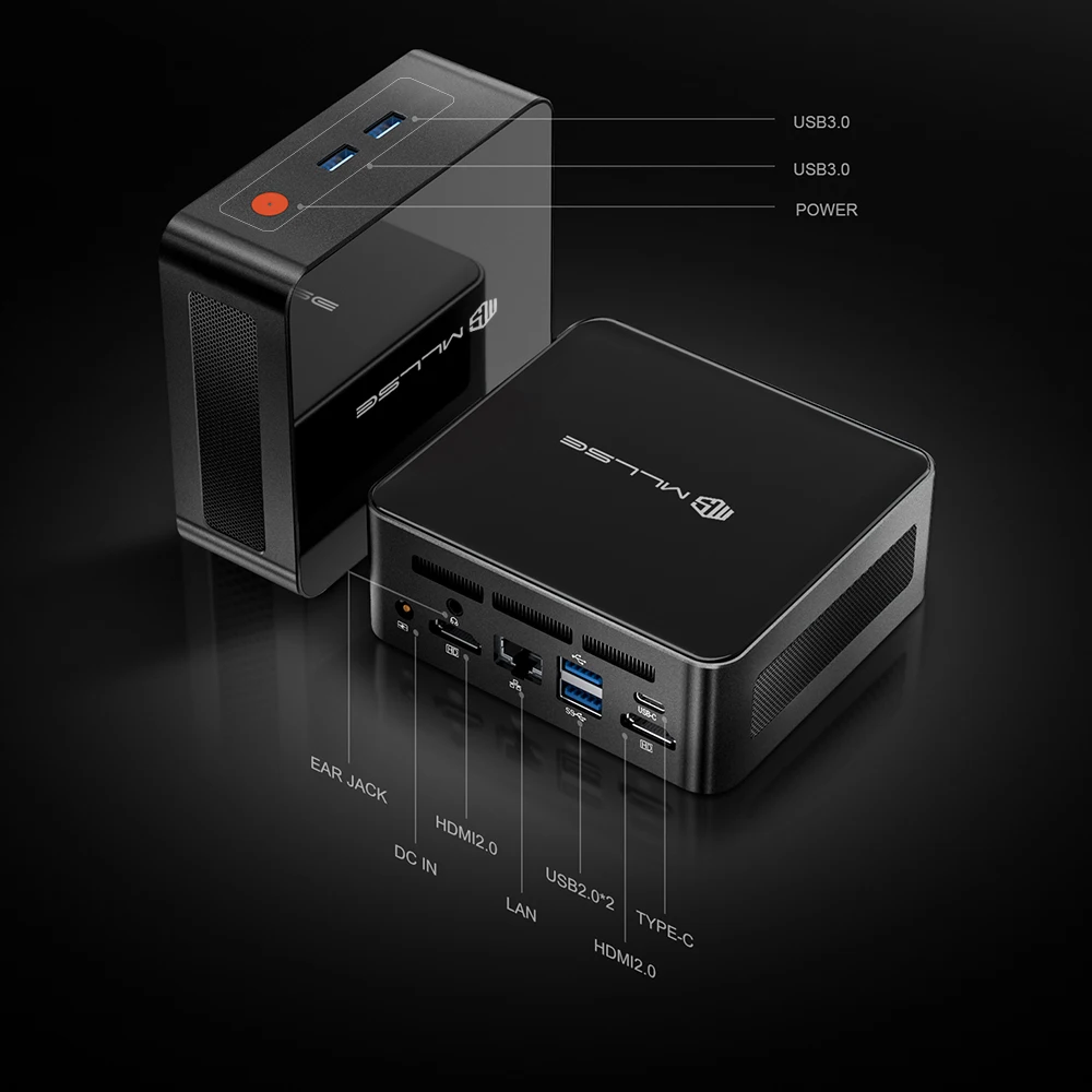 MLLSE-Mini PC G1, Windows 11 Pro, AMD R5 5500U, DDR4, 16 Go de RAM, 512, 8 Go, Dean, WiFi, 5 BT, Ordinateur de bureau, Travail