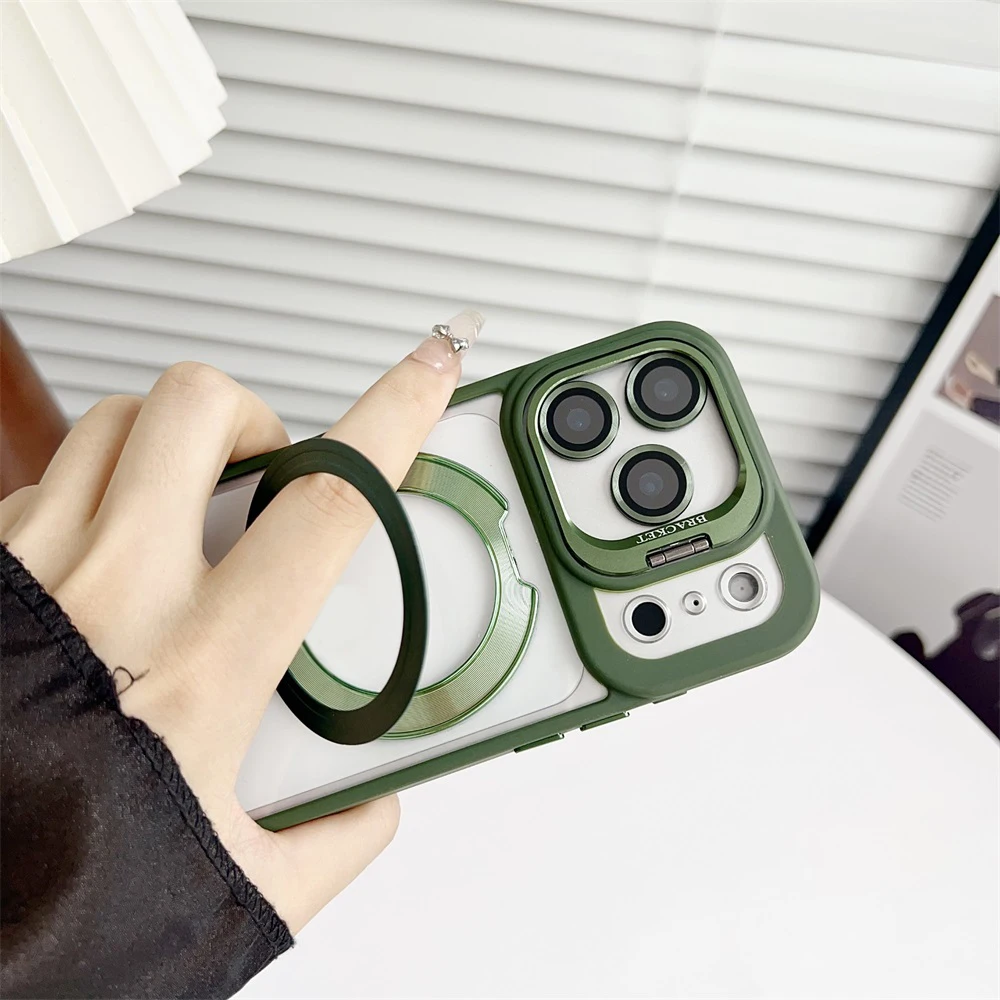 Newest Anti-Fall Magnetic Phone Case Double Bracket Shell For Iphone 17Air 17Promax 17 pro 16Promax 16Plus 16 15 Promax 14 13 12