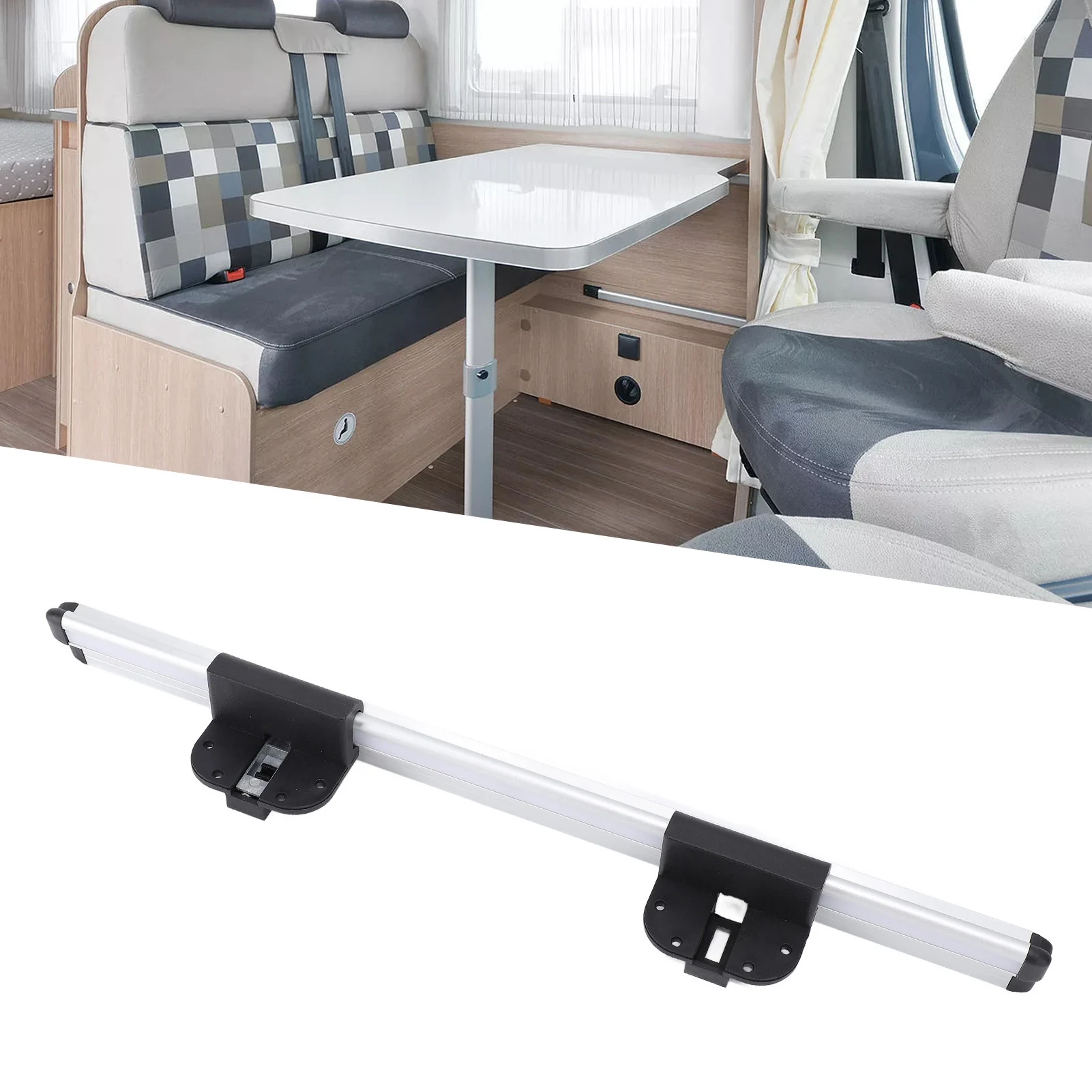 

RV Table Wall Mount Bracket Stable Support Enduring Removable RV Table Slider Rail Versatile Anodized 20in for Motorhome