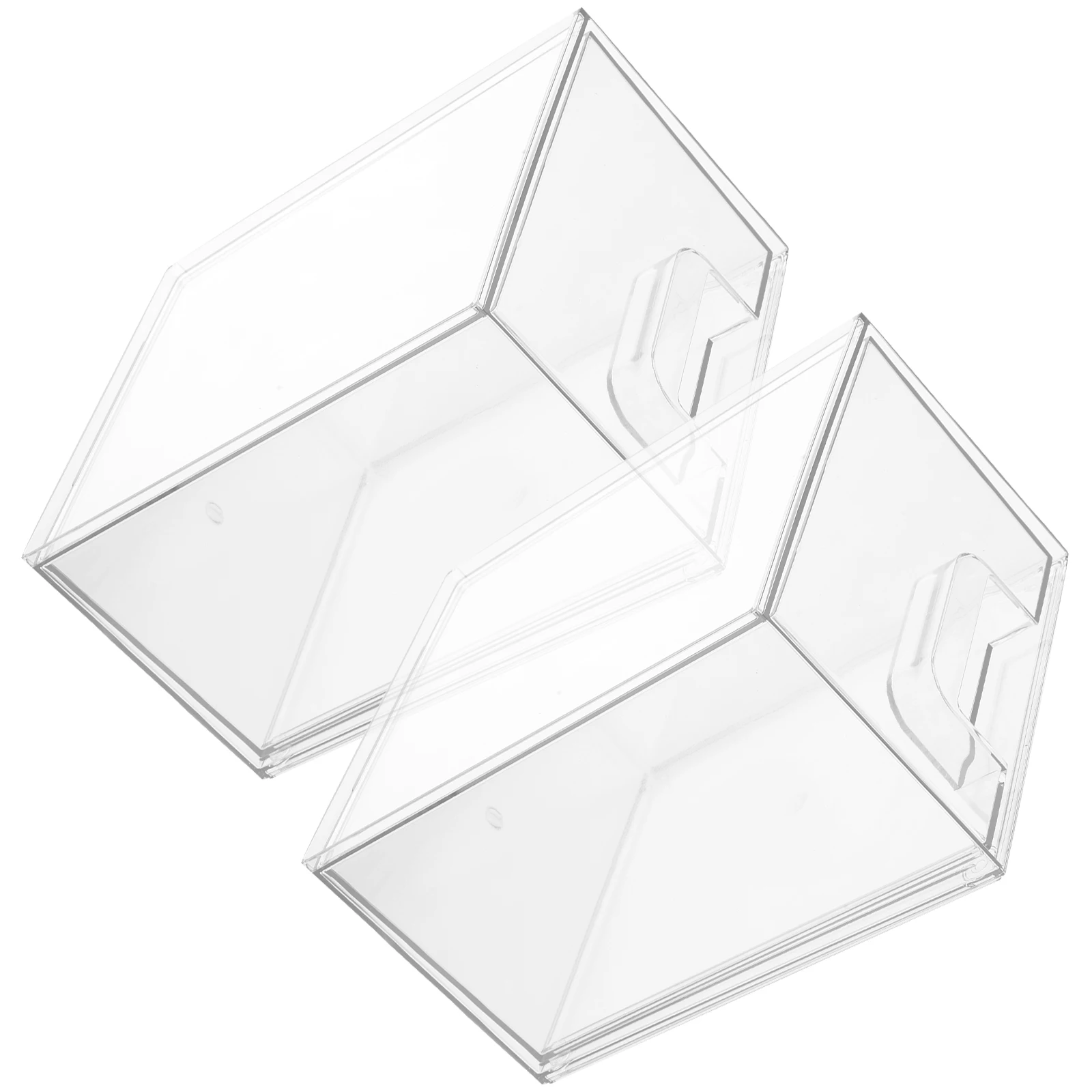 

2pcs Transparent PET Cosmetics Storage Box Desktop ganizer Drawer Vanity Plastic Storage Containers Safe Material Long Use