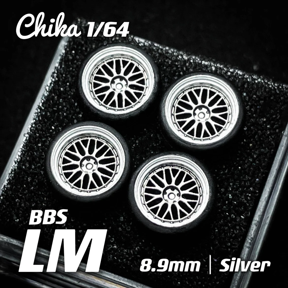 4pcs(1set) 1/64 Chika/ Nabes Wheels 8.9mm 9.7mm Tires Rim BBS LM VSXX RS Rays TE37 Watanaba for 1:64 HW Tomy Mini GT Alloy Car