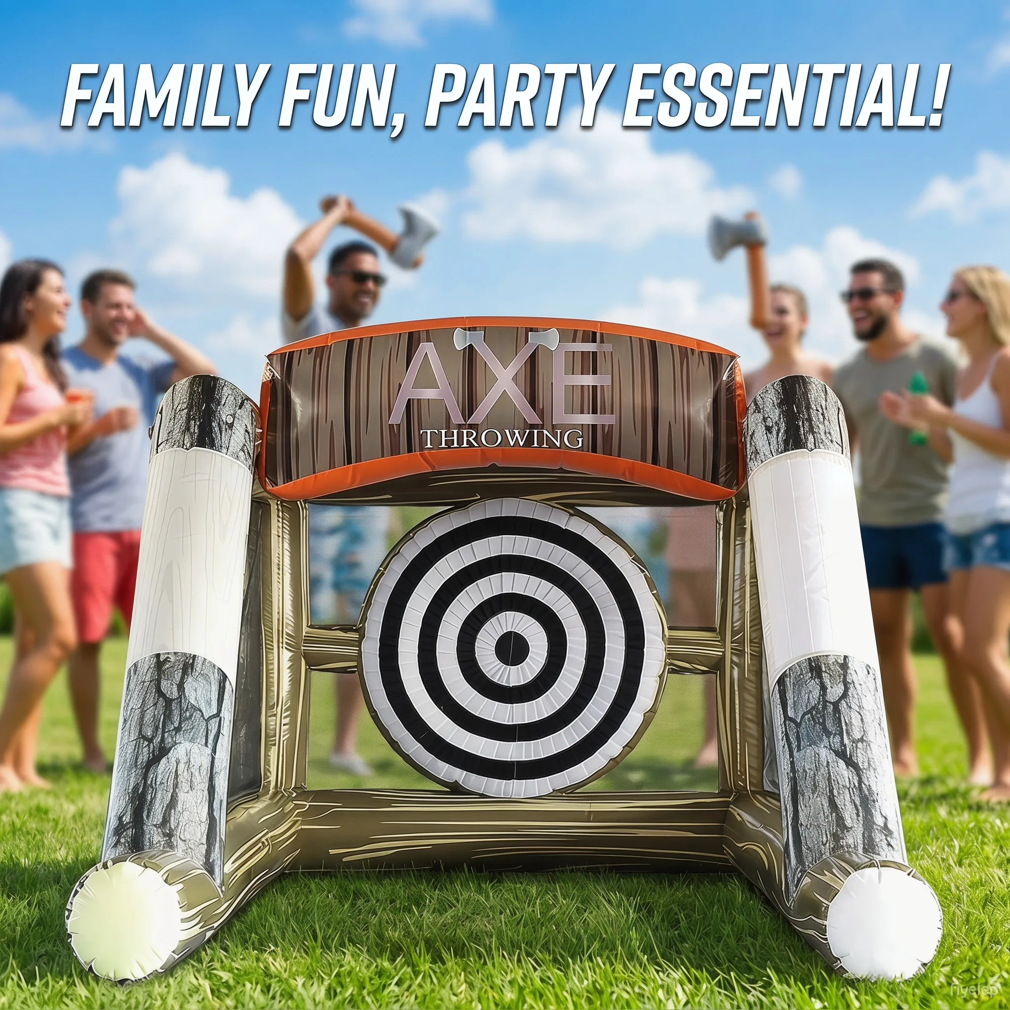 4.8x3x2.6m PVC Inflatable Axe Throwing Game Inflatable Ball Toss Target Dart Board for Outdoor Carnival/Indoor/School/Team Game