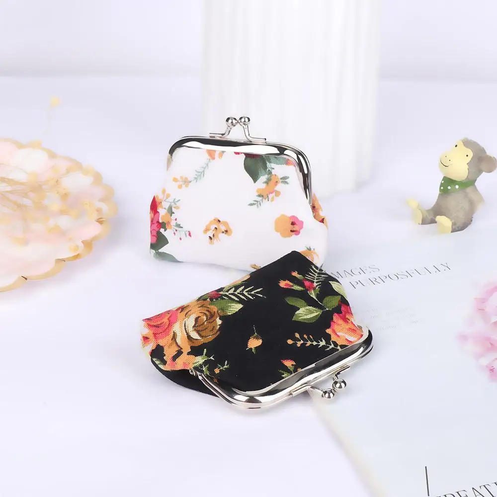 Women  Gift Vintage Flower Mini Hasp Small Wallet Clutch Bag Credit Card Holder Coin Purse