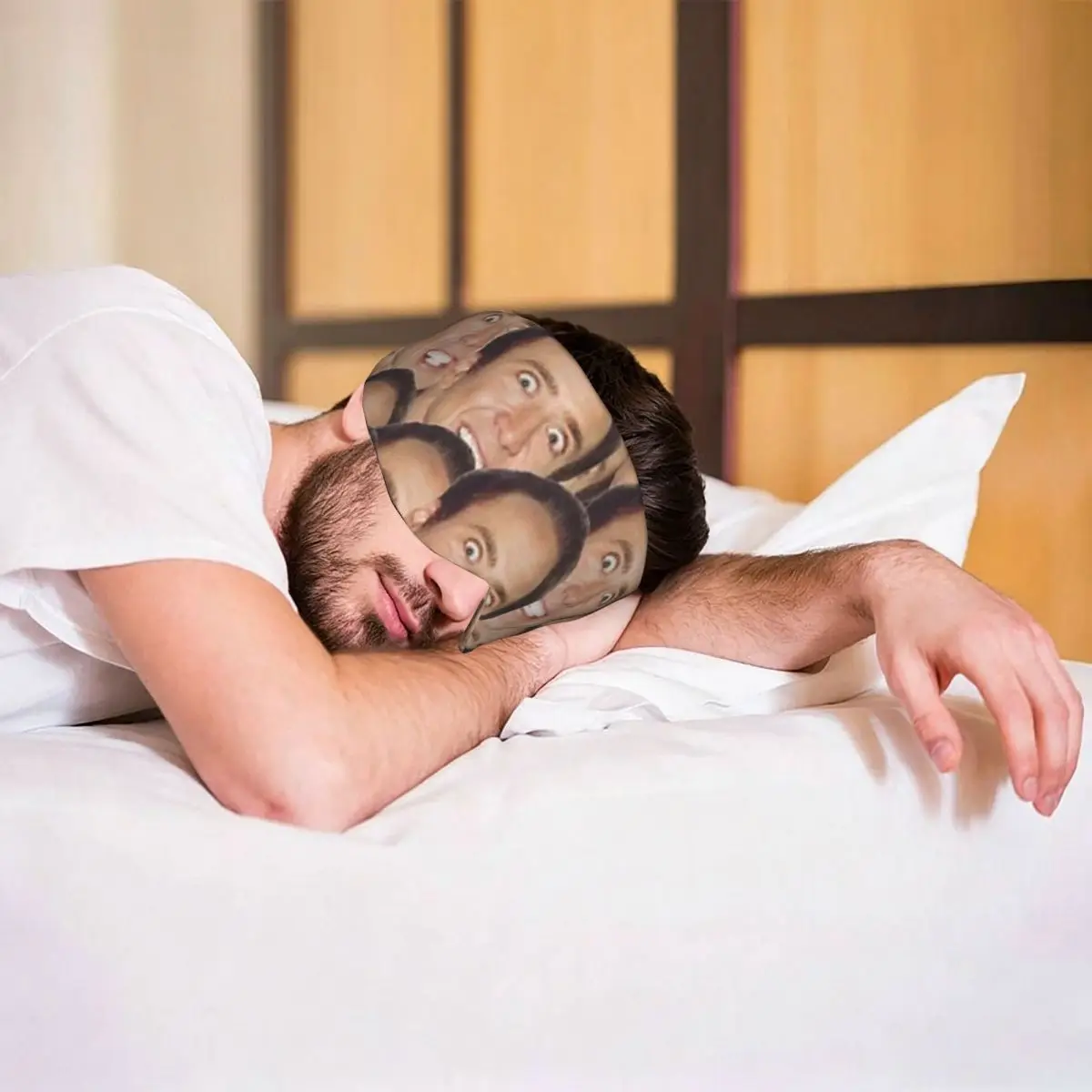 Nicolas Cage Meme sleep mask Light Blocking Portable Eye Cover for Girls Boys Home Sleeping Party Gift Eyeshade eyepatch