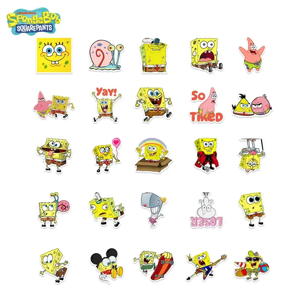 50 Stück SpongeBob Offiziell Lizenzierte Vinyl-Aufkleber Hochwertige Tentakel-Aufkleber für Wasserflaschen Wasserdichte DIY-Aufkleber – Detail 5