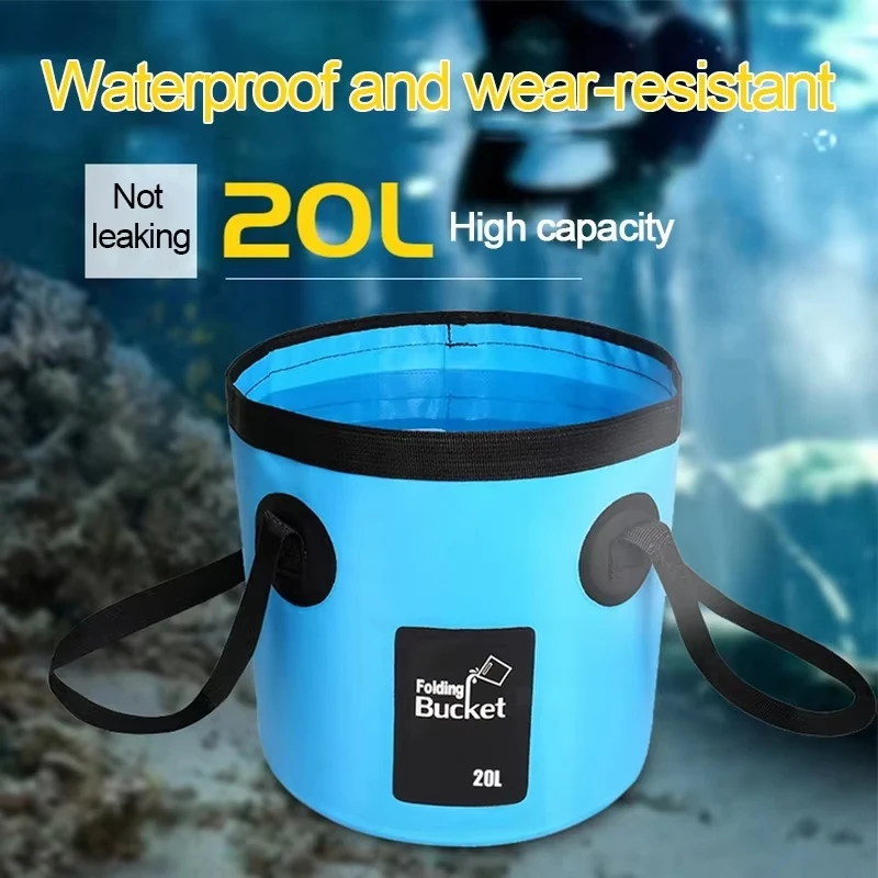 12L/20L Multifunction Folding Bucket Portable Outdoor Travel Foldable Water Bucket Bowl Sink Washing Bag Car Wash Bucket