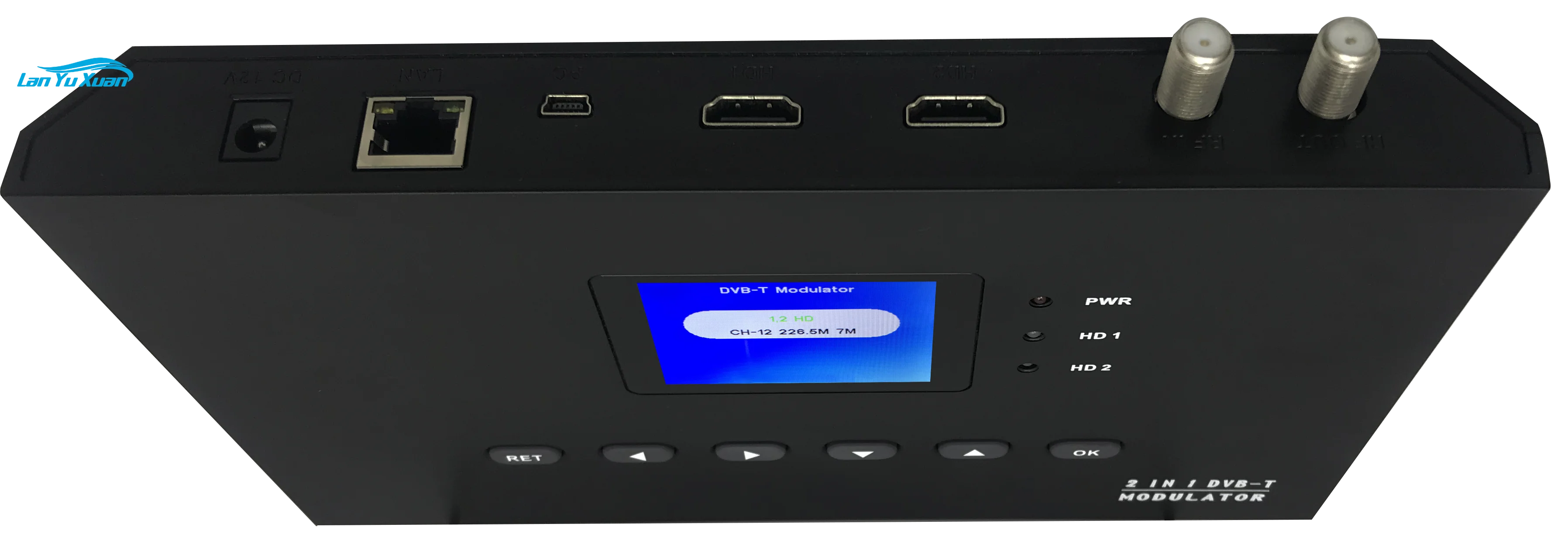 Single Channel H.264 HD Encoder Modulator, HD CVBS to RF DVB-T DVB-C ISDB-T