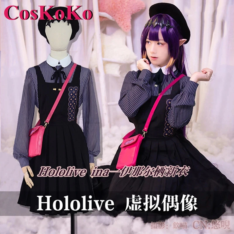 

CosKoKo Ninomae Ina Nis Cosplay Anime VTuber Hololive Costume Sweet Lovely Dress Halloween Carnival Party Role Play Clothing New