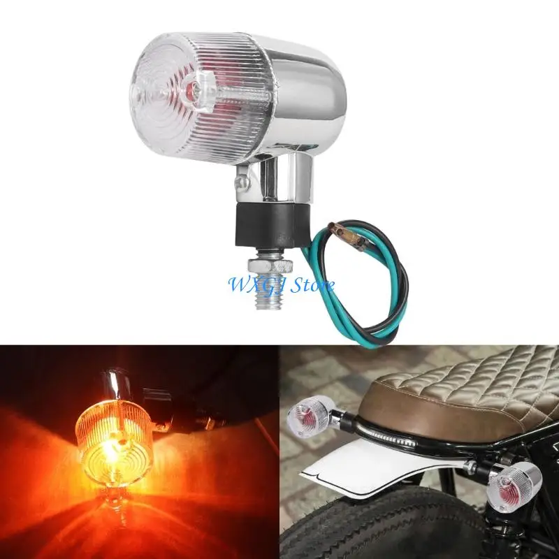 37JE Compact Size Mini Turn Light Lamp for Small Retro Bikes Universal Adapter